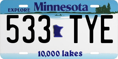 MN license plate 533TYE