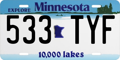 MN license plate 533TYF