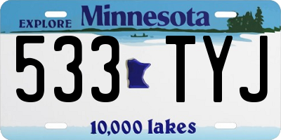 MN license plate 533TYJ