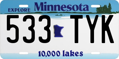 MN license plate 533TYK