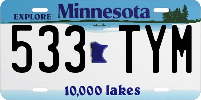 MN license plate 533TYM