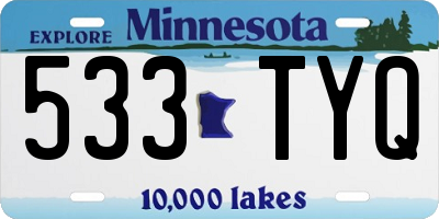 MN license plate 533TYQ