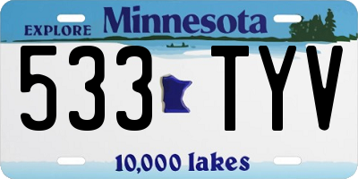 MN license plate 533TYV