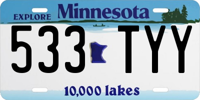 MN license plate 533TYY