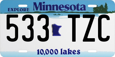 MN license plate 533TZC