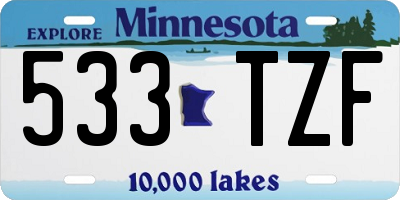 MN license plate 533TZF