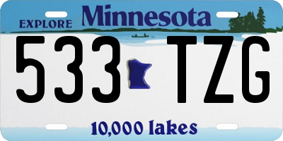 MN license plate 533TZG