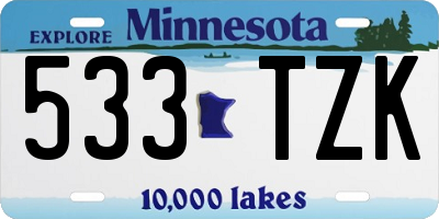 MN license plate 533TZK