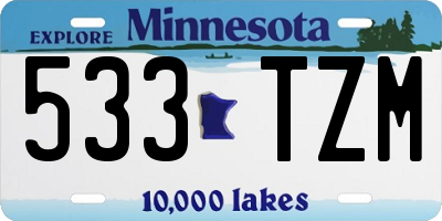 MN license plate 533TZM