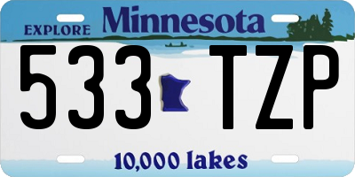 MN license plate 533TZP