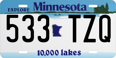 MN license plate 533TZQ