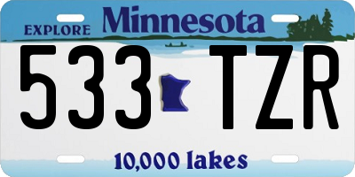 MN license plate 533TZR
