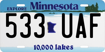 MN license plate 533UAF