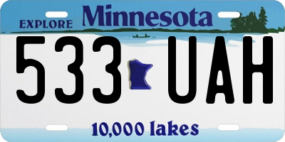 MN license plate 533UAH