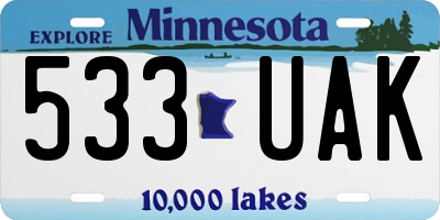 MN license plate 533UAK