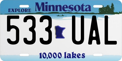 MN license plate 533UAL