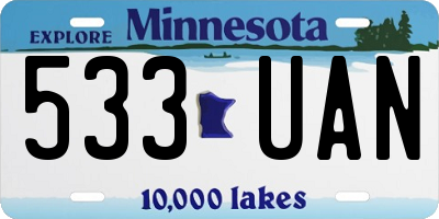 MN license plate 533UAN
