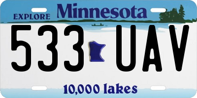 MN license plate 533UAV