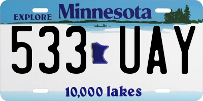 MN license plate 533UAY