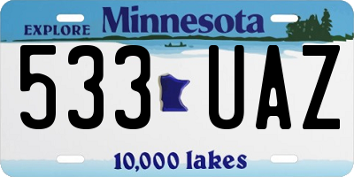 MN license plate 533UAZ
