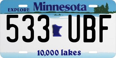 MN license plate 533UBF