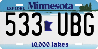 MN license plate 533UBG