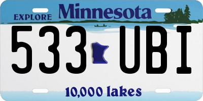 MN license plate 533UBI