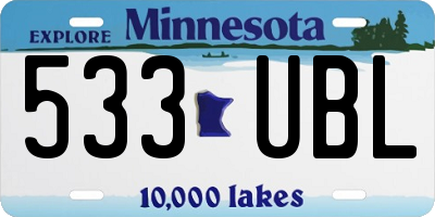 MN license plate 533UBL
