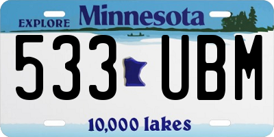 MN license plate 533UBM
