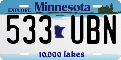 MN license plate 533UBN
