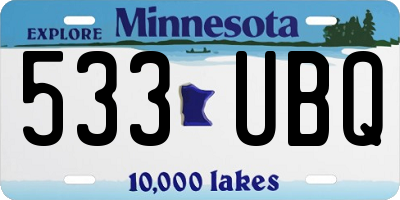MN license plate 533UBQ