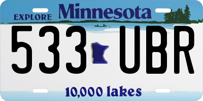 MN license plate 533UBR