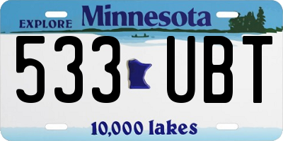 MN license plate 533UBT