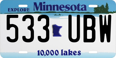 MN license plate 533UBW