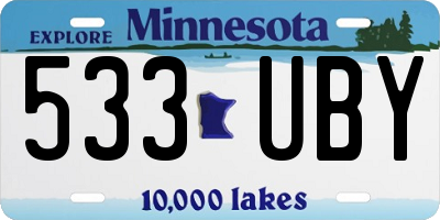 MN license plate 533UBY