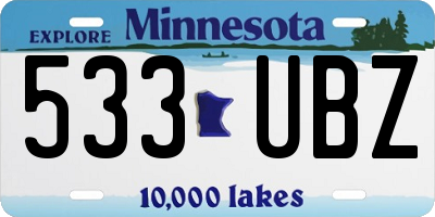 MN license plate 533UBZ