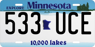 MN license plate 533UCE