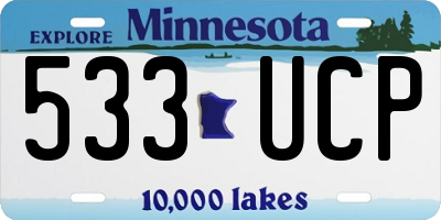 MN license plate 533UCP