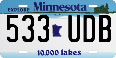 MN license plate 533UDB