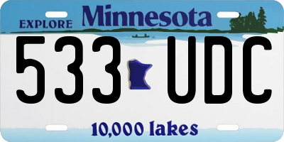 MN license plate 533UDC