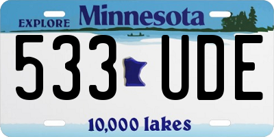 MN license plate 533UDE