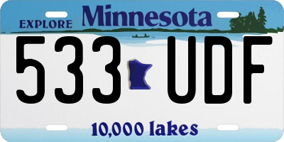 MN license plate 533UDF