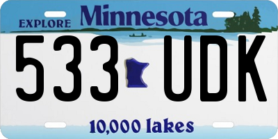 MN license plate 533UDK
