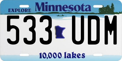 MN license plate 533UDM