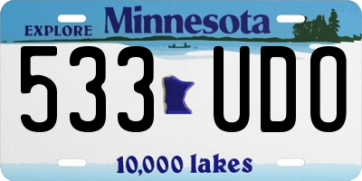 MN license plate 533UDO