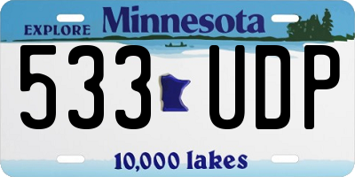 MN license plate 533UDP
