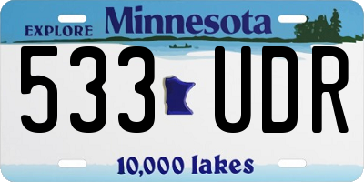 MN license plate 533UDR