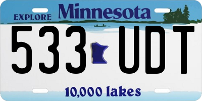 MN license plate 533UDT