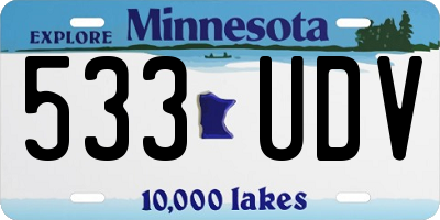 MN license plate 533UDV