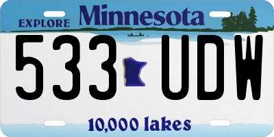 MN license plate 533UDW